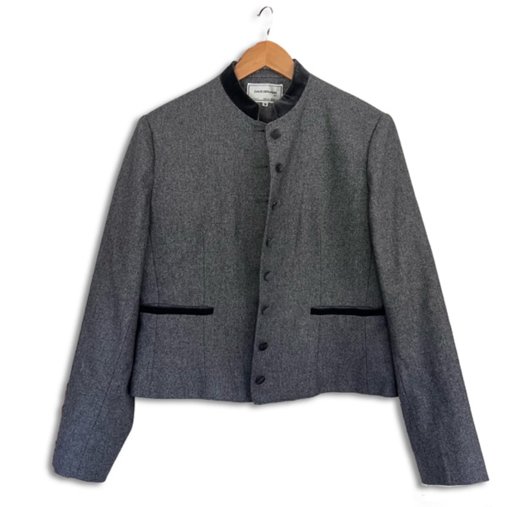 VTG David Benjamin Ltd. Blazer Women's size (UK 18) (USA 14) Gray Wool Velvet